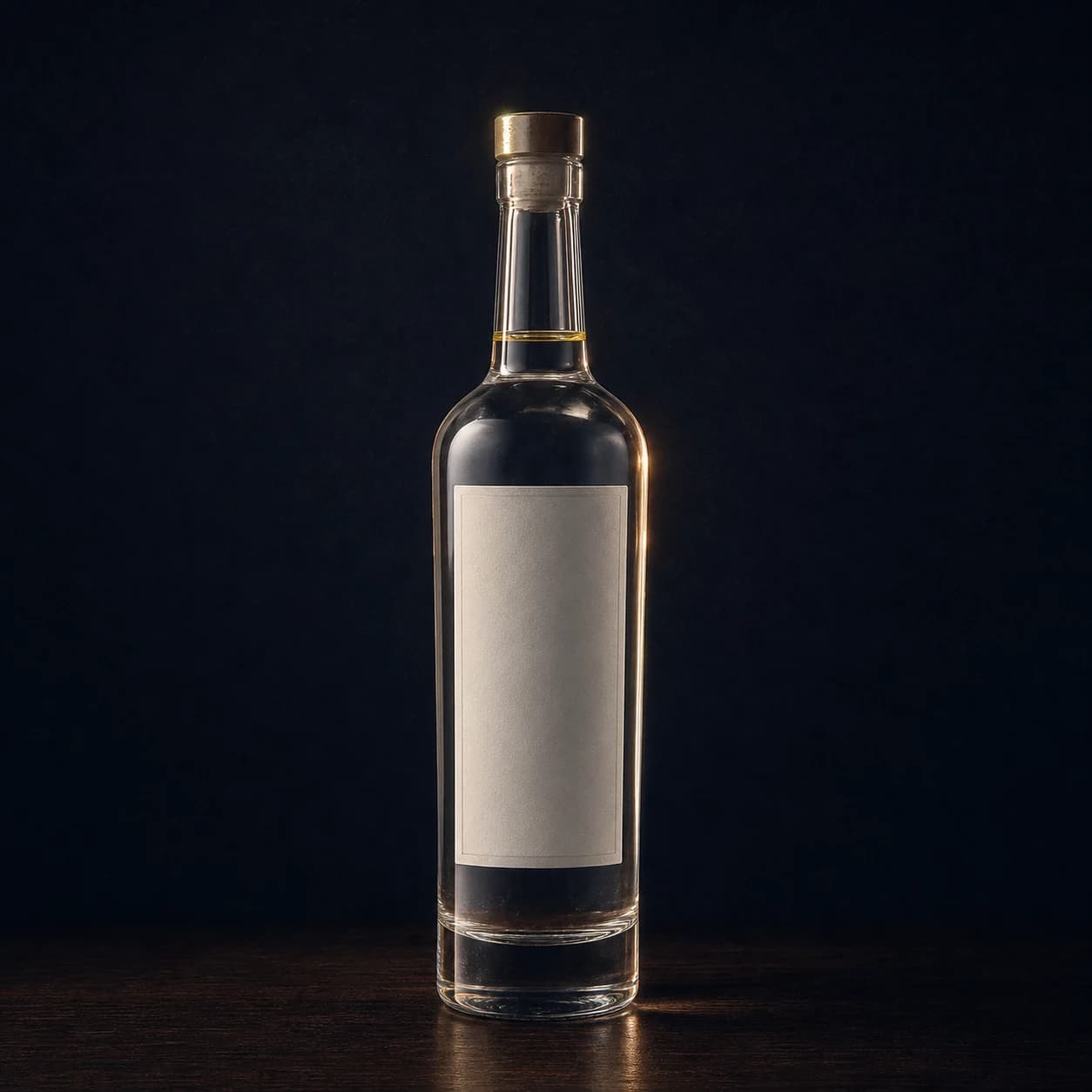 Clear lemon-flavored vodka in an unbranded bottle