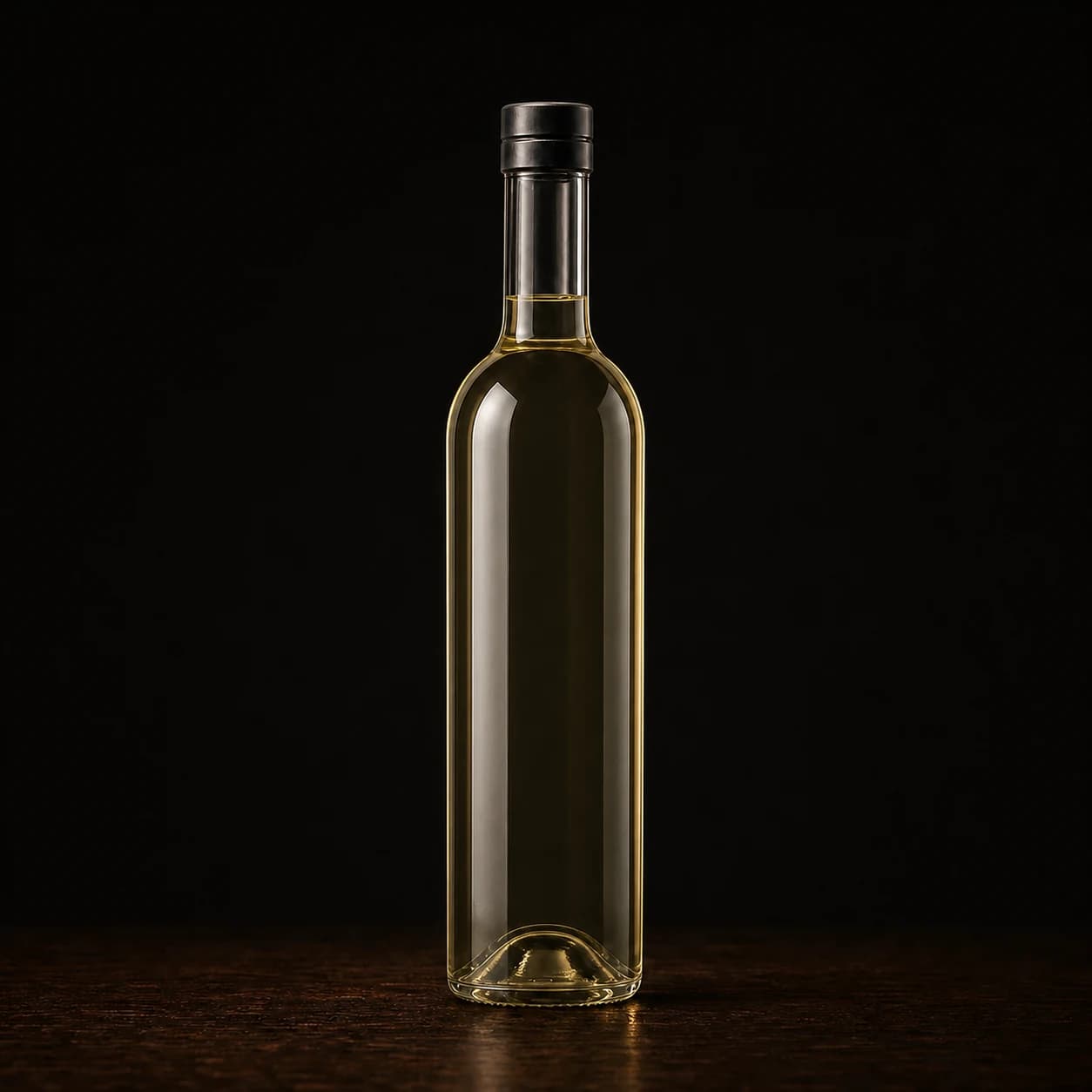 Pale dry vermouth in an unbranded bottle