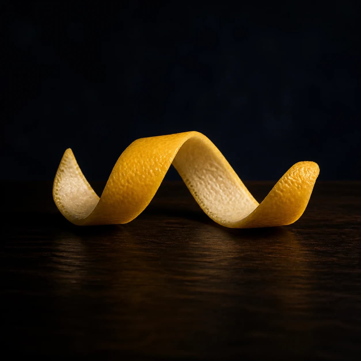 Fresh lemon peel twist