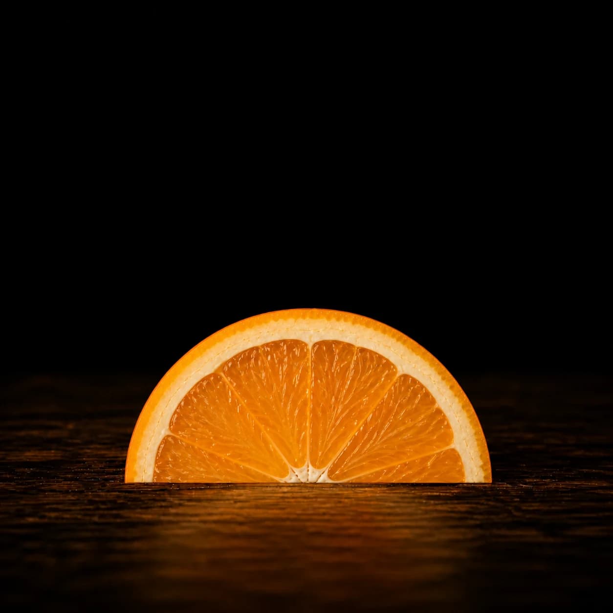 Fresh half slice of navel orange