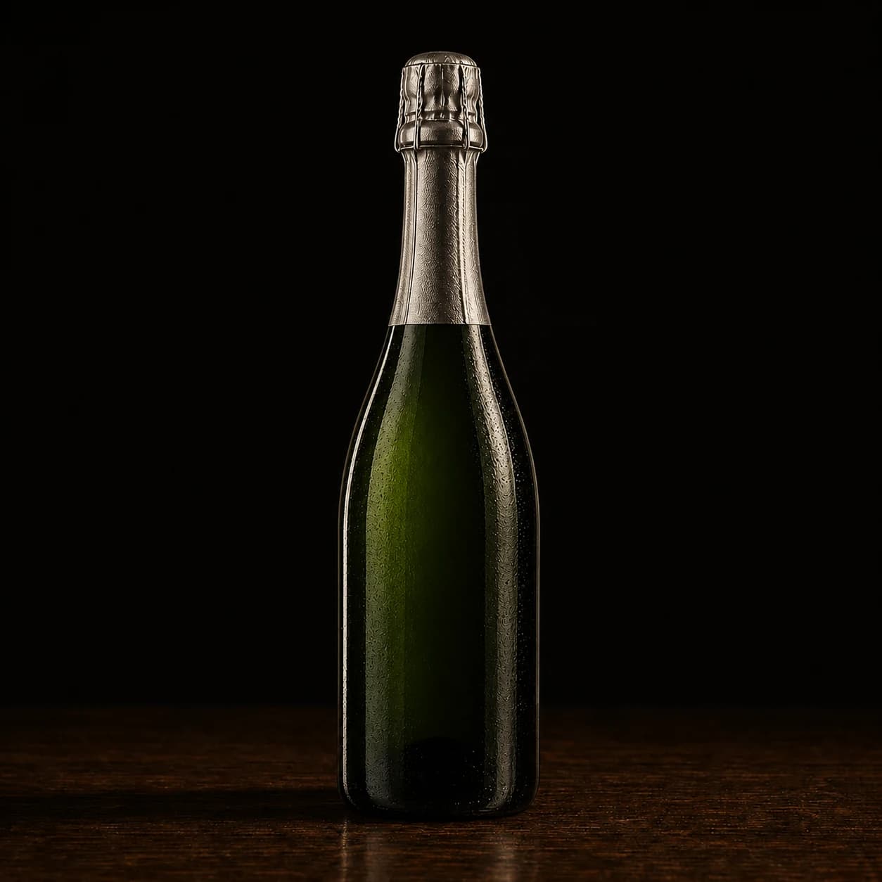 Unbranded bottle of pale sparkling Prosecco