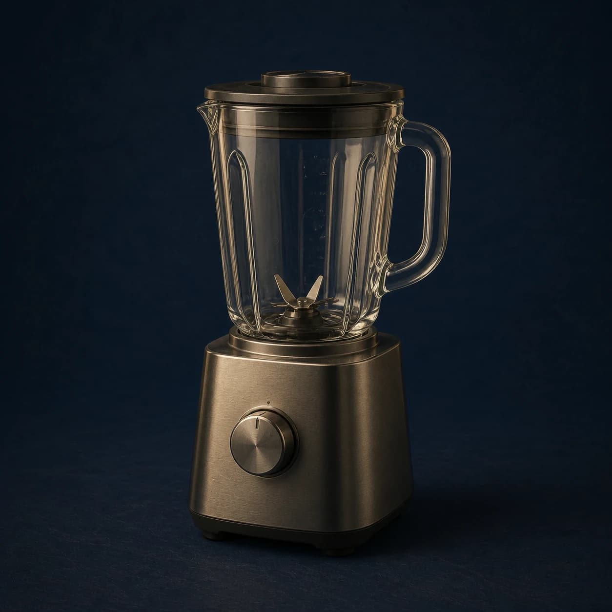 Compact countertop blender with a clear pitcher