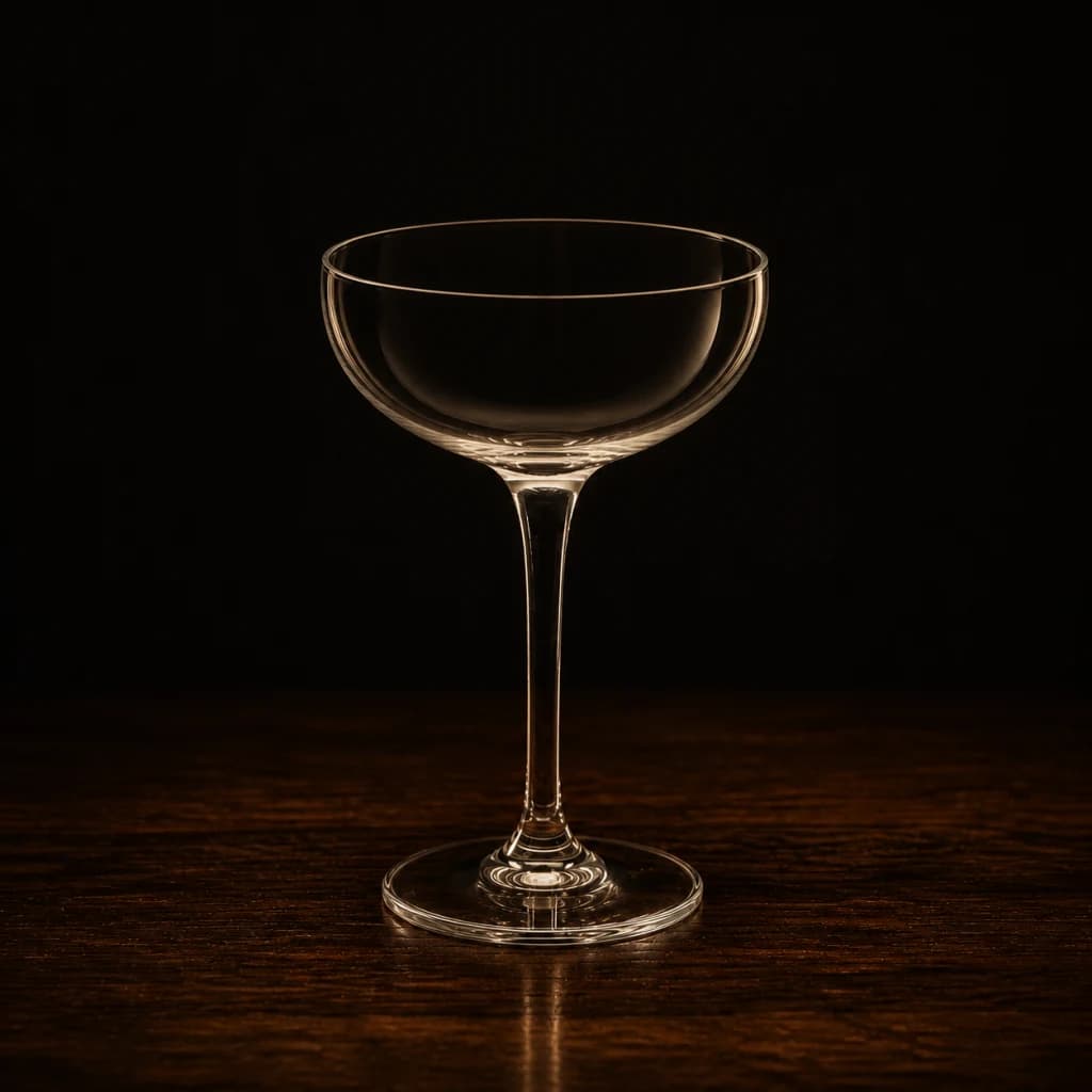 Empty clear coupe glass
