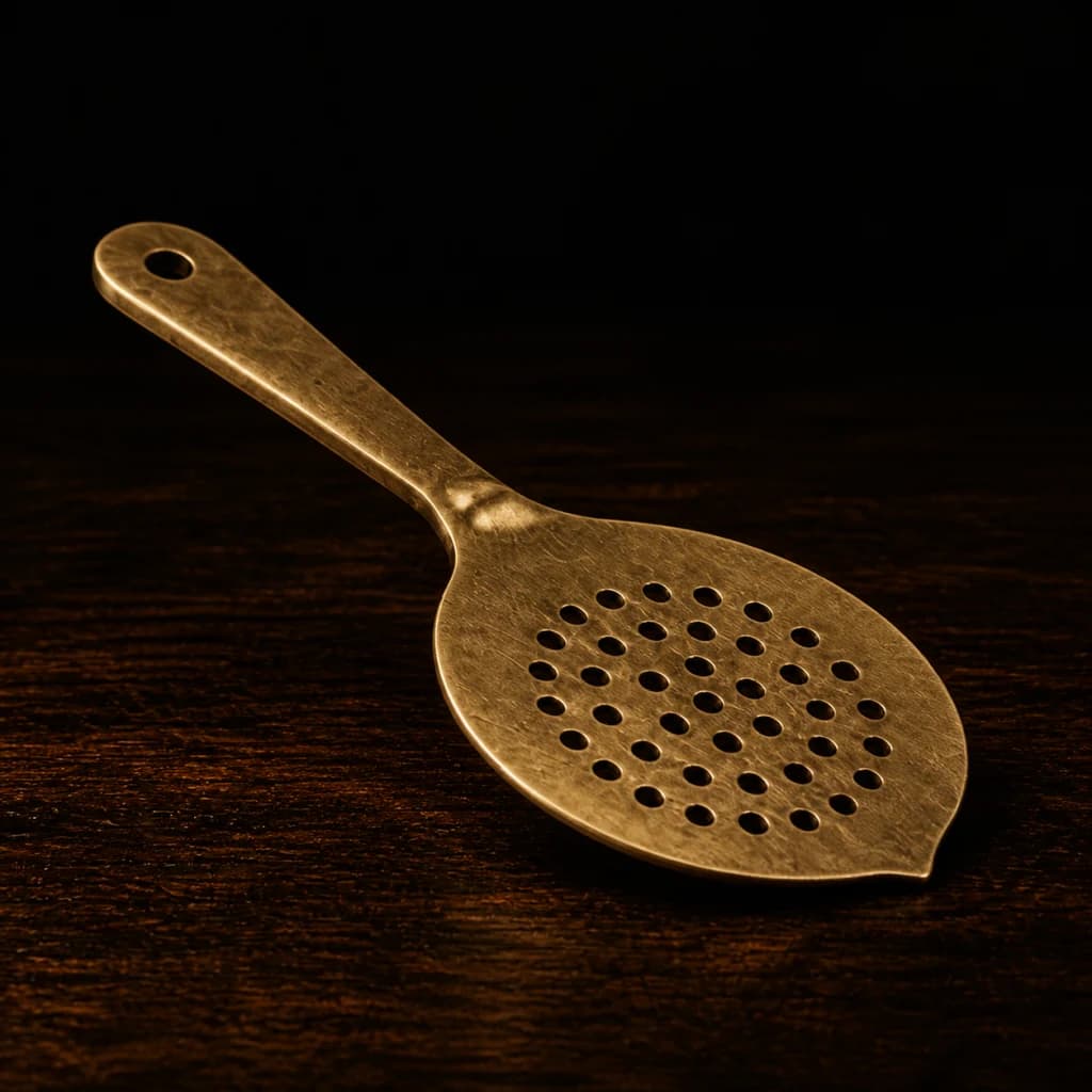 Aged-brass Julep strainer