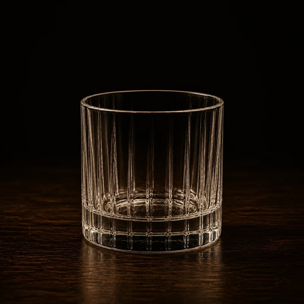 Empty clear rocks glass