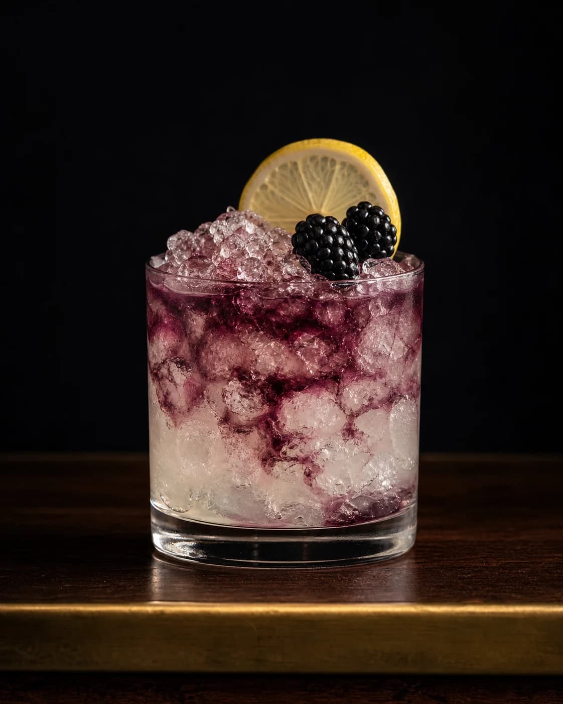 Bramble served in a rocks glass