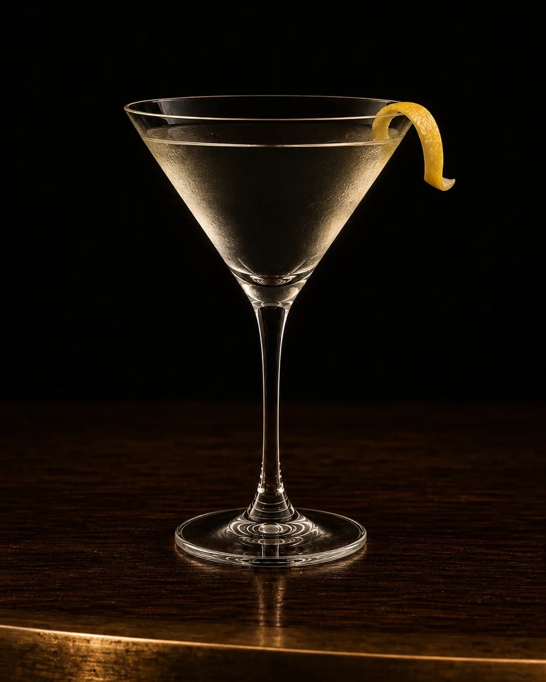 Dry Martini served in a martini glass