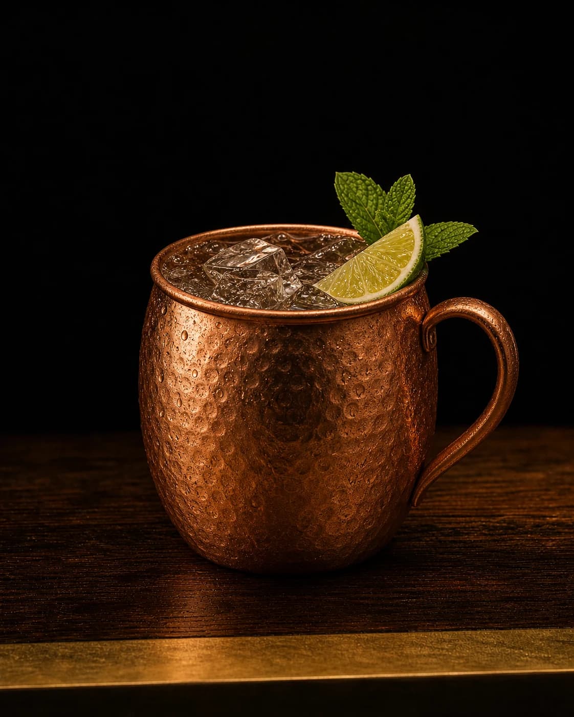 Moscow Mule served in a copper mug