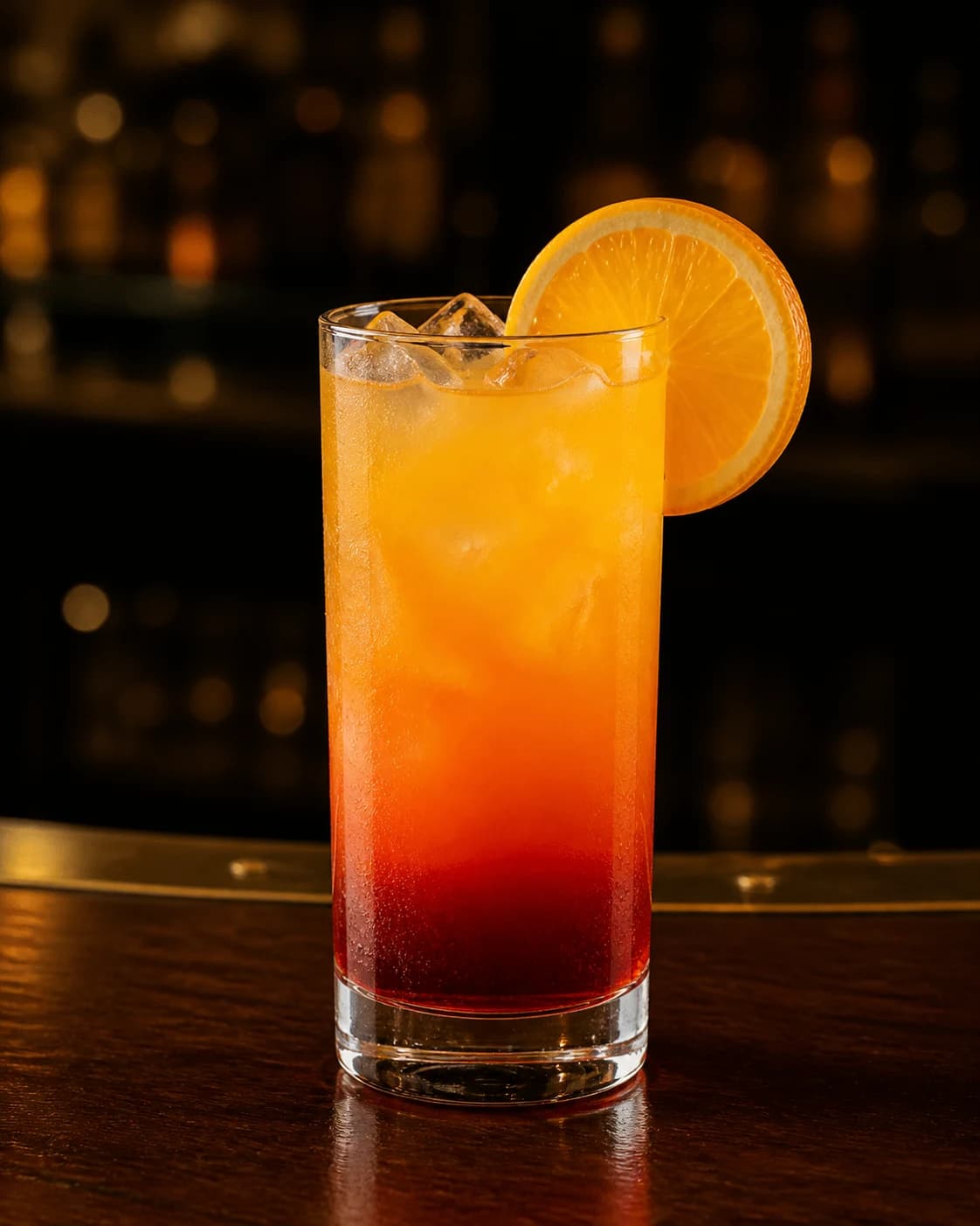 Tequila Sunrise cocktail in a highball