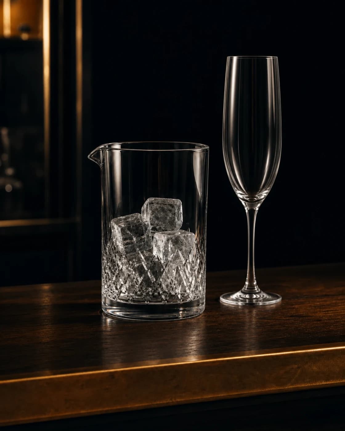 Build over ice stage with aged brass cocktail jigger
