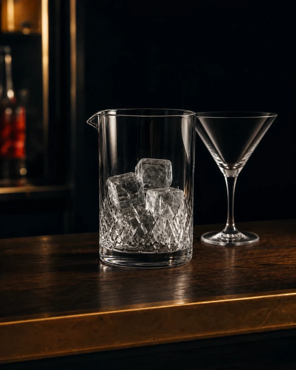 Measure the Martini stage with aged brass cocktail jigger
