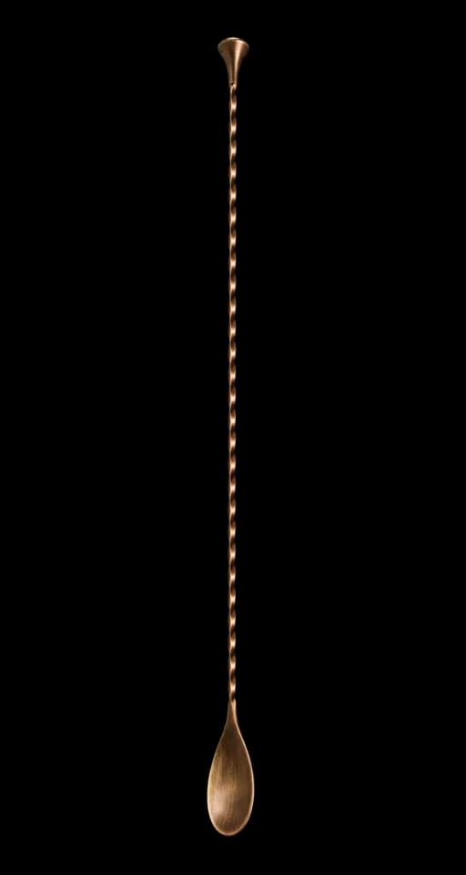 Long aged-brass bar spoon