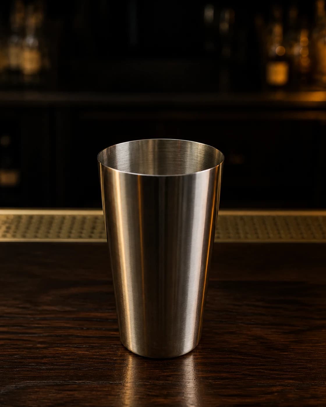 Add the pisco stage with aged brass cocktail jigger