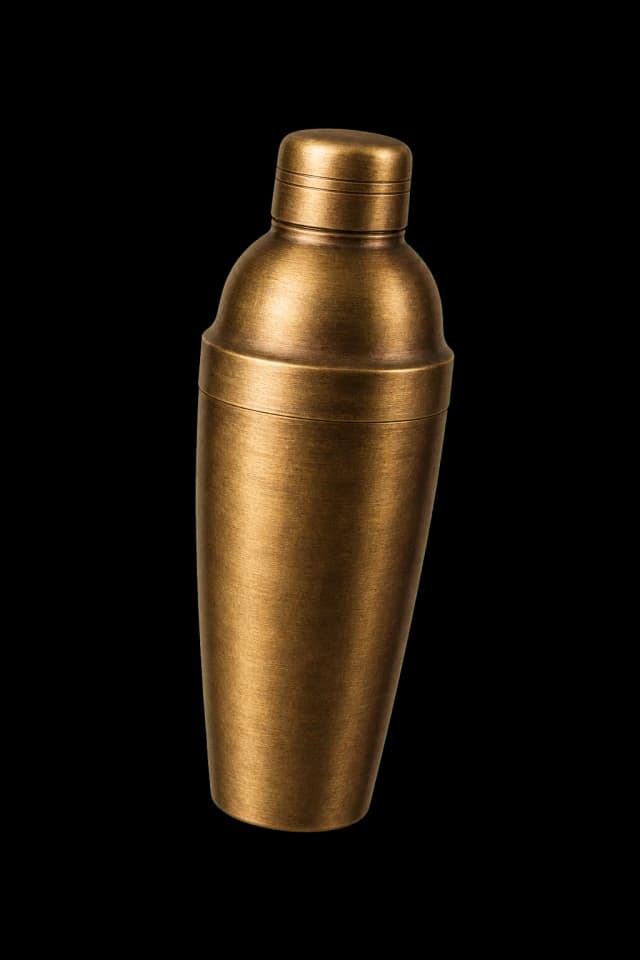 Aged-brass cocktail shaker