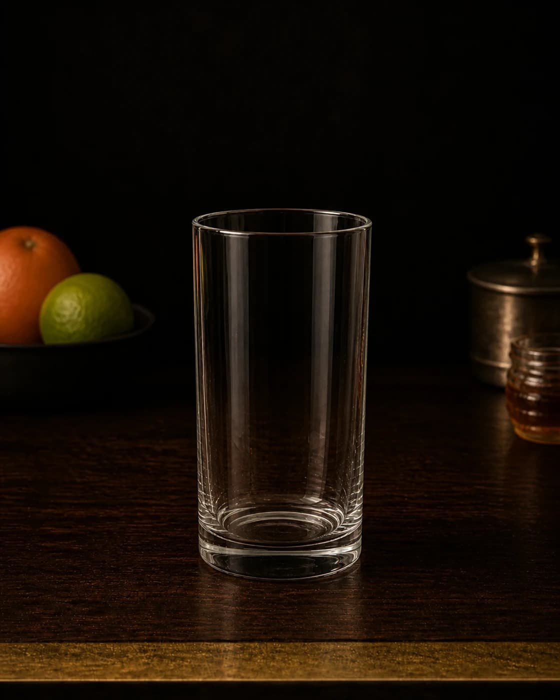 Build the citrus base stage with aged brass cocktail jigger