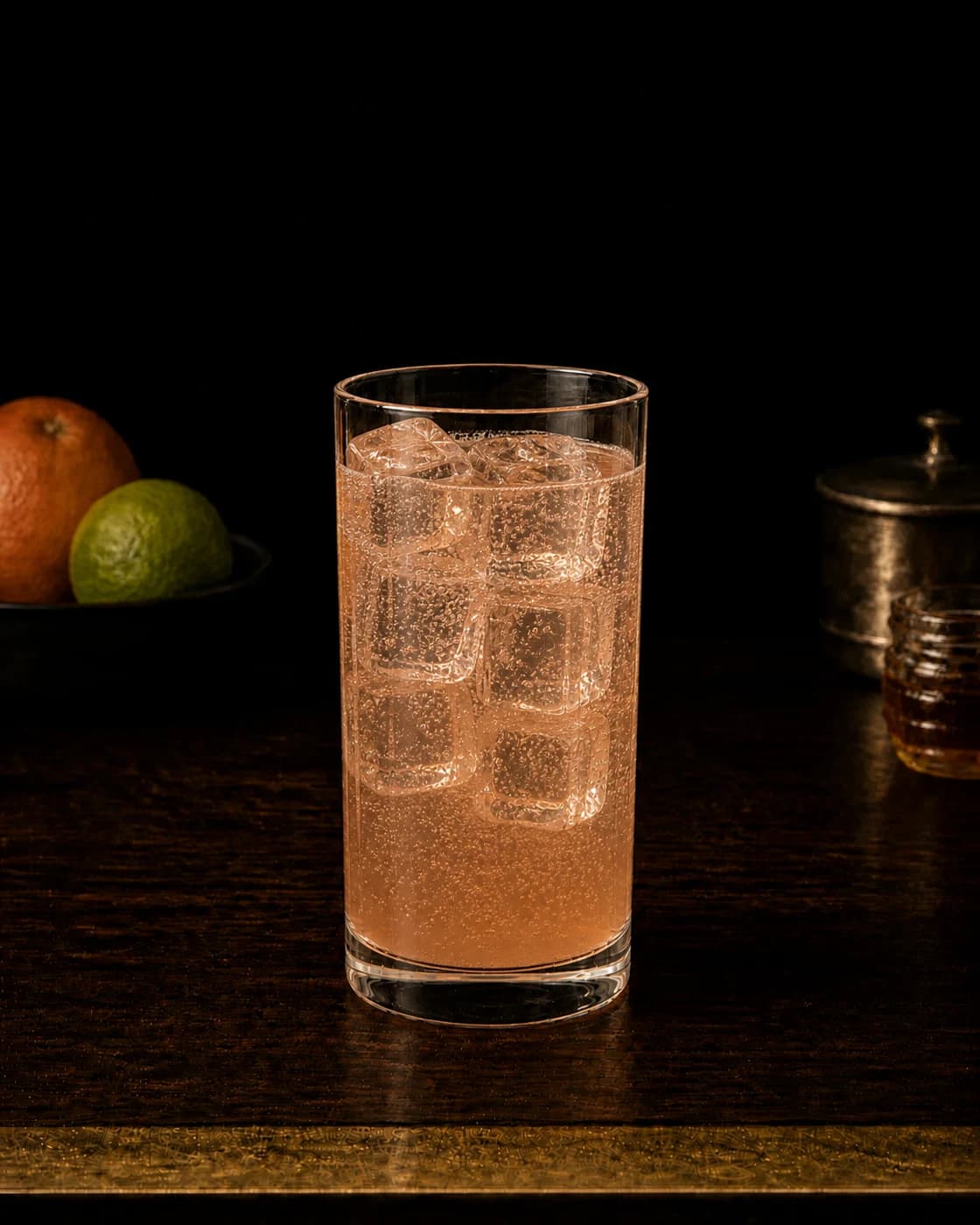 Add an aromatic finish stage with fresh grapefruit slice and rosemary sprig