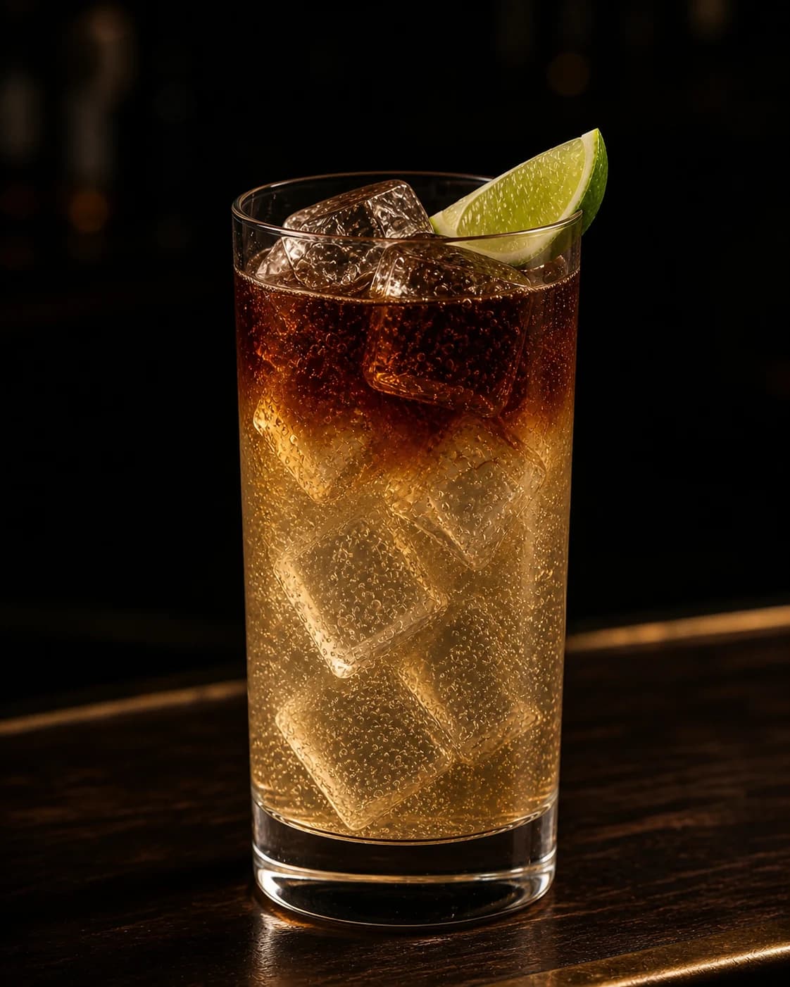 Dark ’N’ Stormy served in a highball