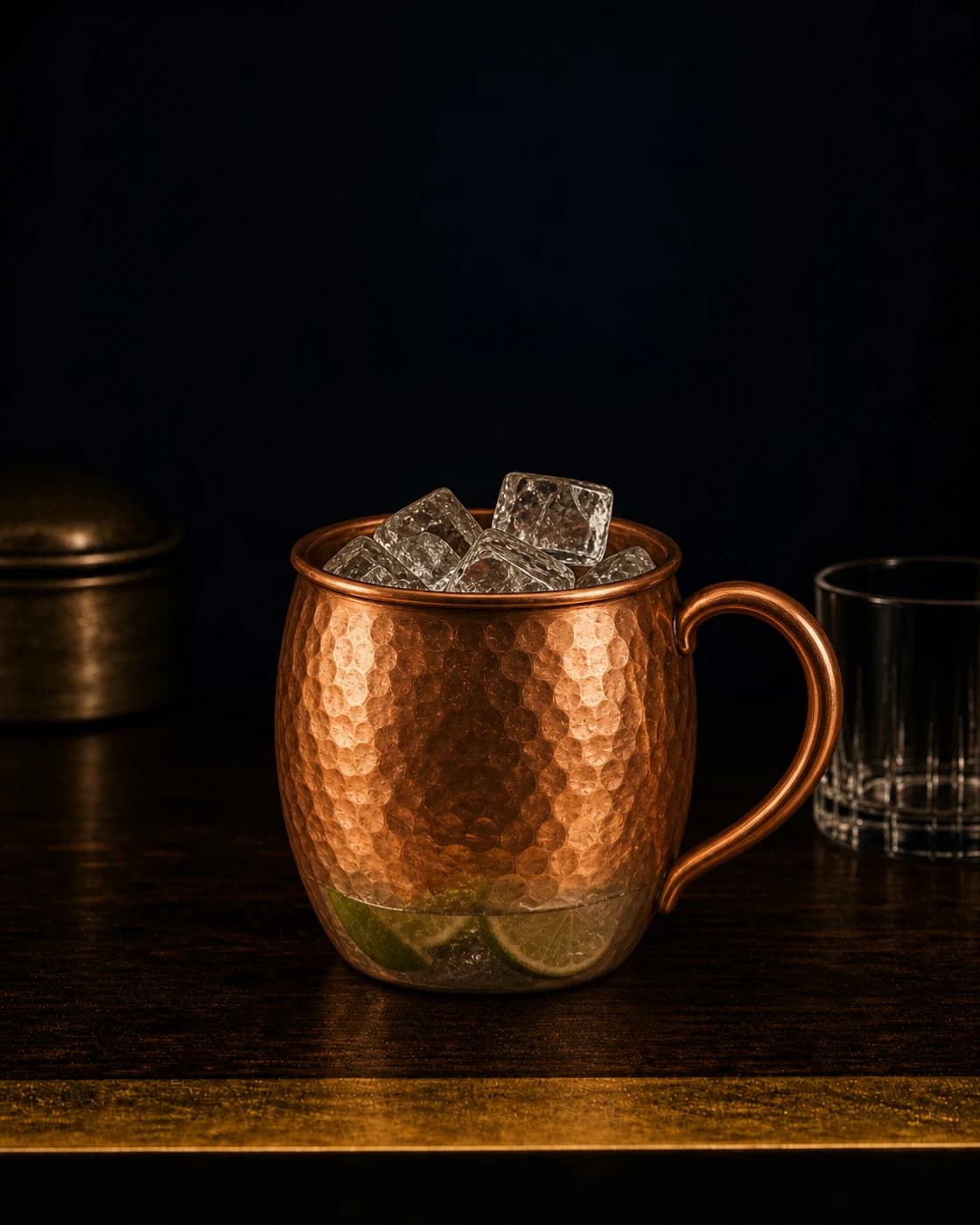 Top with ginger beer stage with unbranded ginger beer bottle