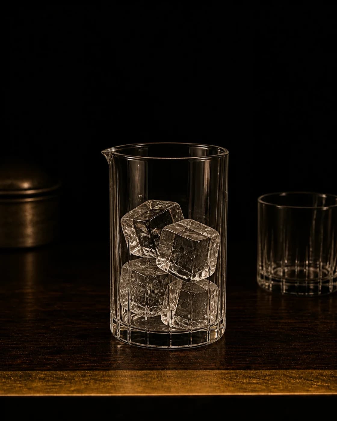 Build equal parts stage with aged brass cocktail jigger