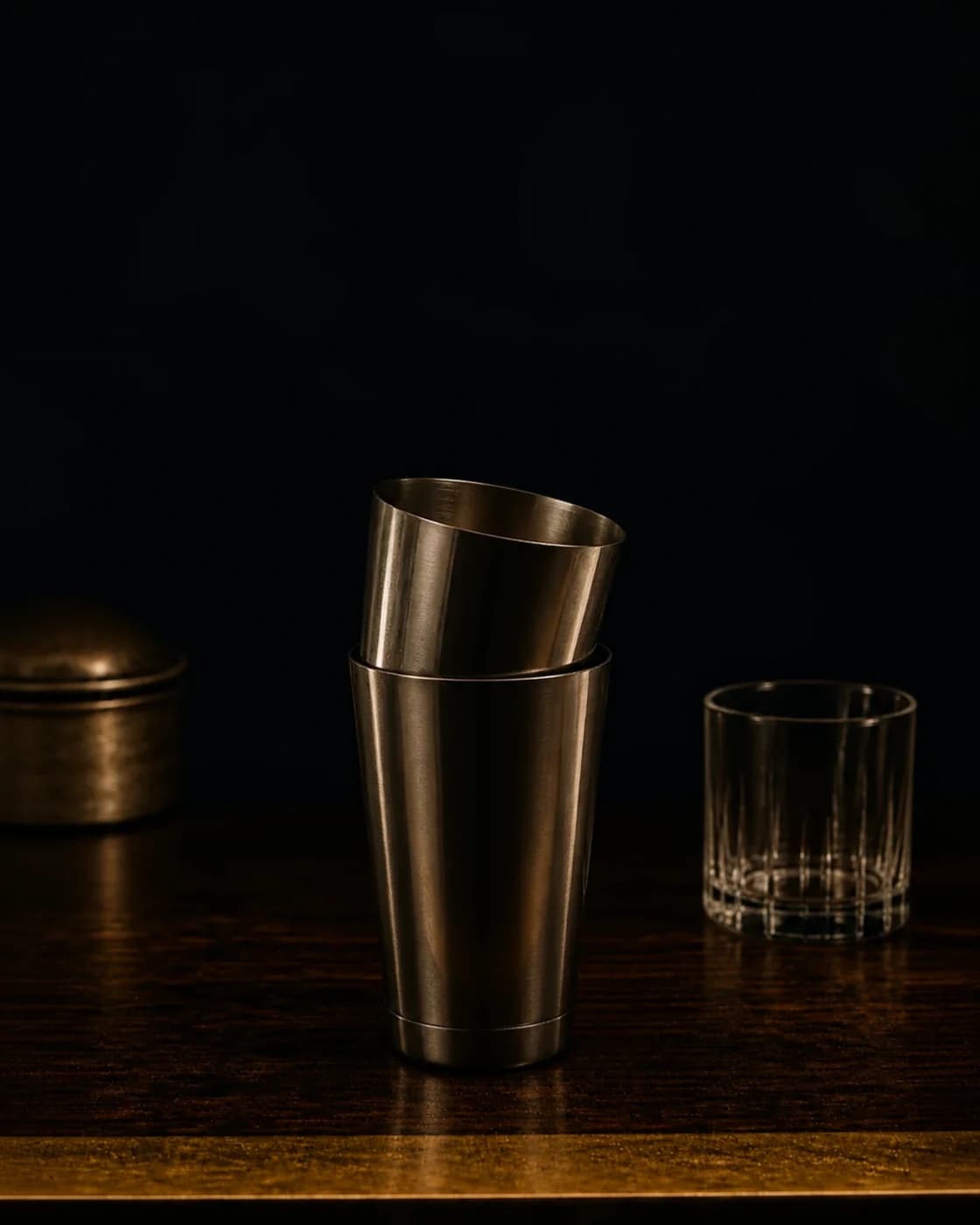 Measure the sour stage with aged brass cocktail jigger